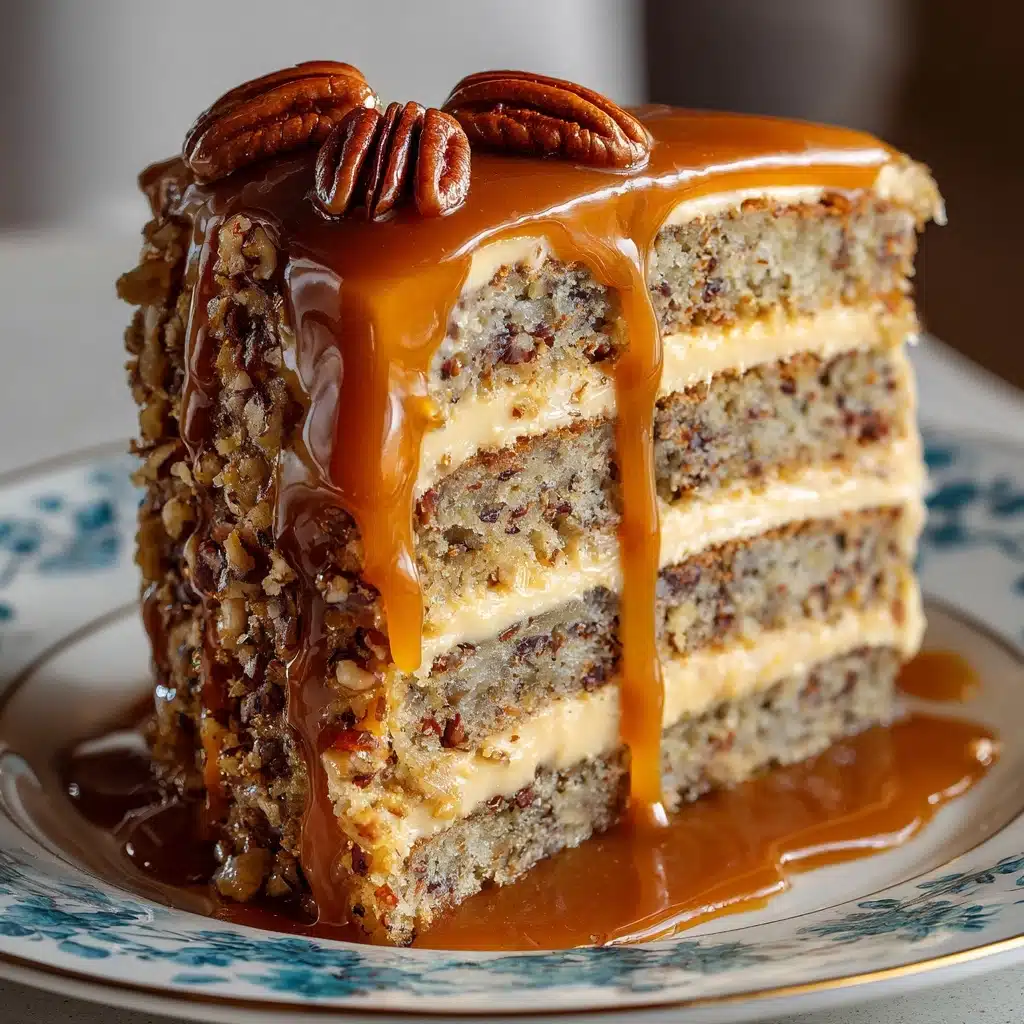 Banana Pecan Caramel Cake Recipe - Recipe Image