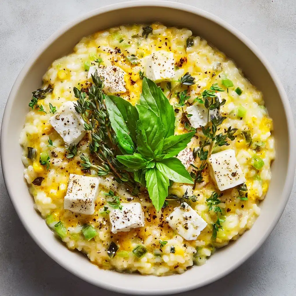 Basil, Leek & Goat Cheese Risotto Recipe - Recipe Image