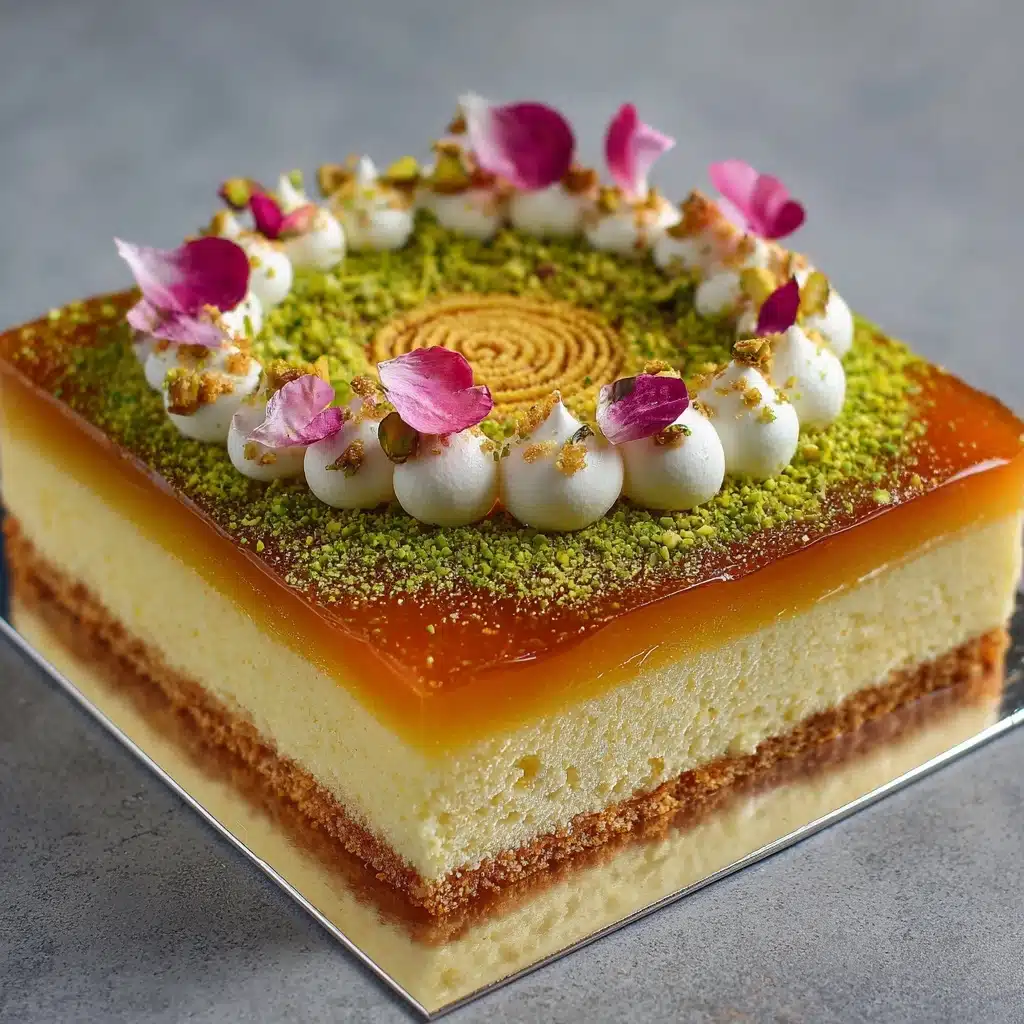Semolina Cake With Cream (Basbousa) Recipe - Recipe Image
