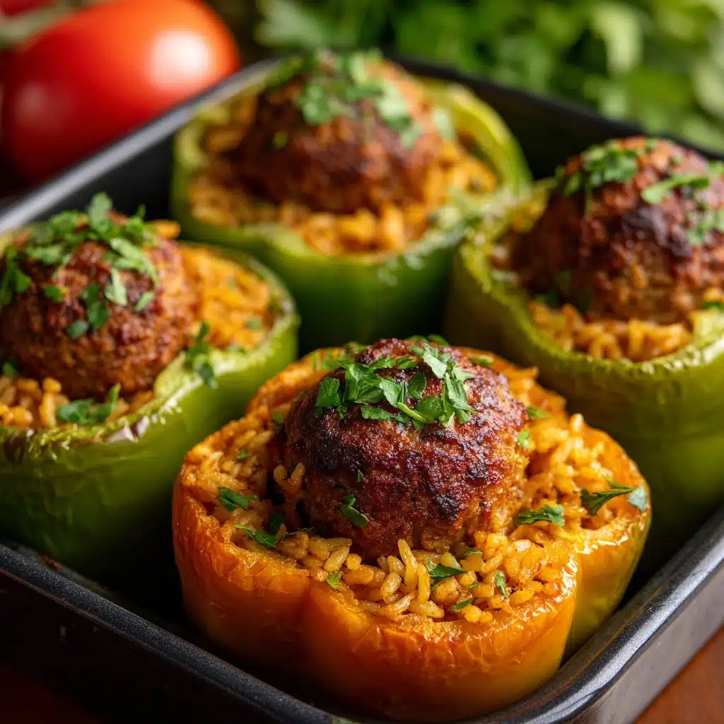Stuffed Bell Peppers with Rice and Kefta Recipe - Recipe Image