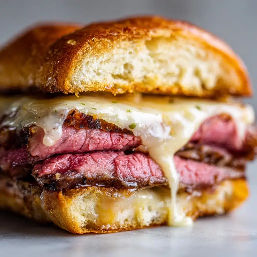 Game Day Garlic Steak and Cheese Sandwiches Recipe - Recipe Image