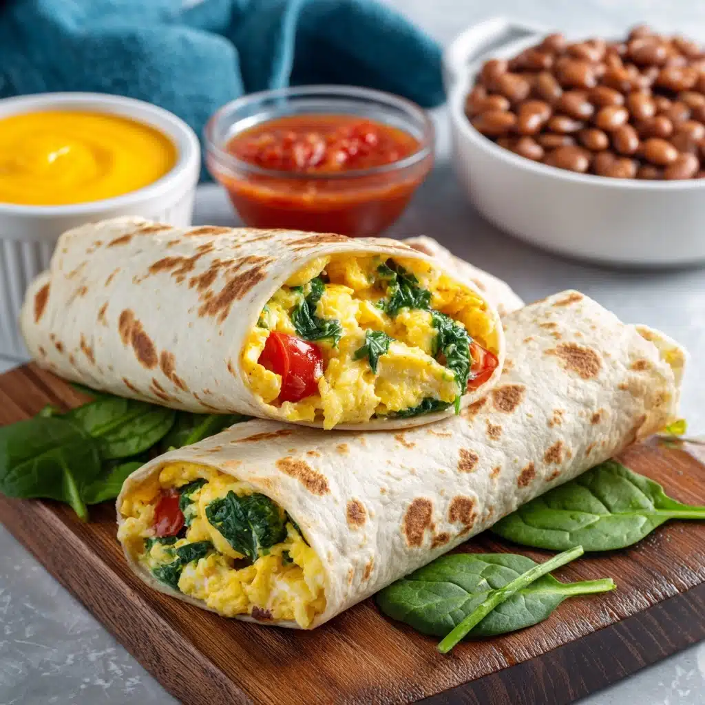 Egg and Spinach Breakfast Wrap Recipe - Recipe Image