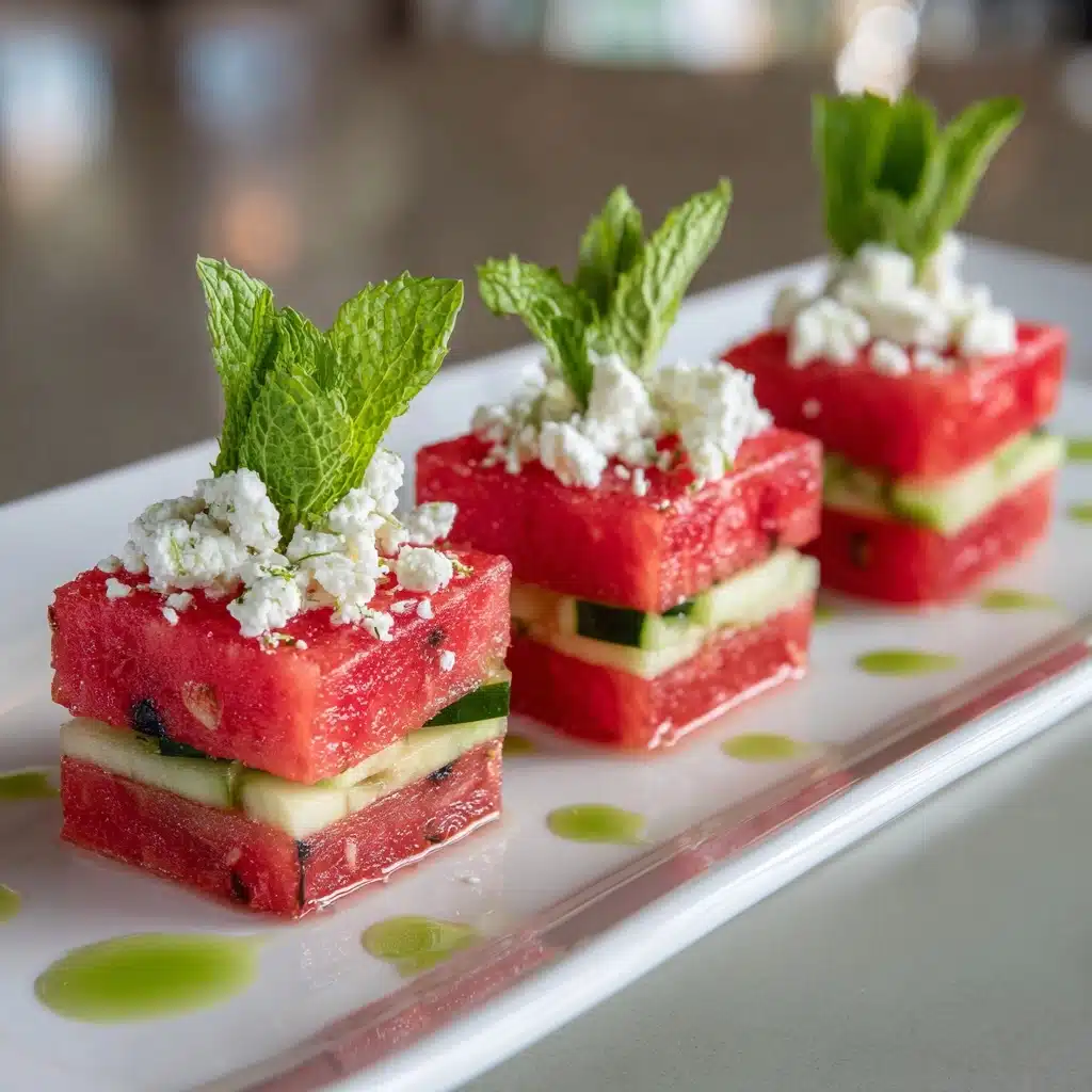 Watermelon Cucumber Feta Cups Recipe - Recipe Image