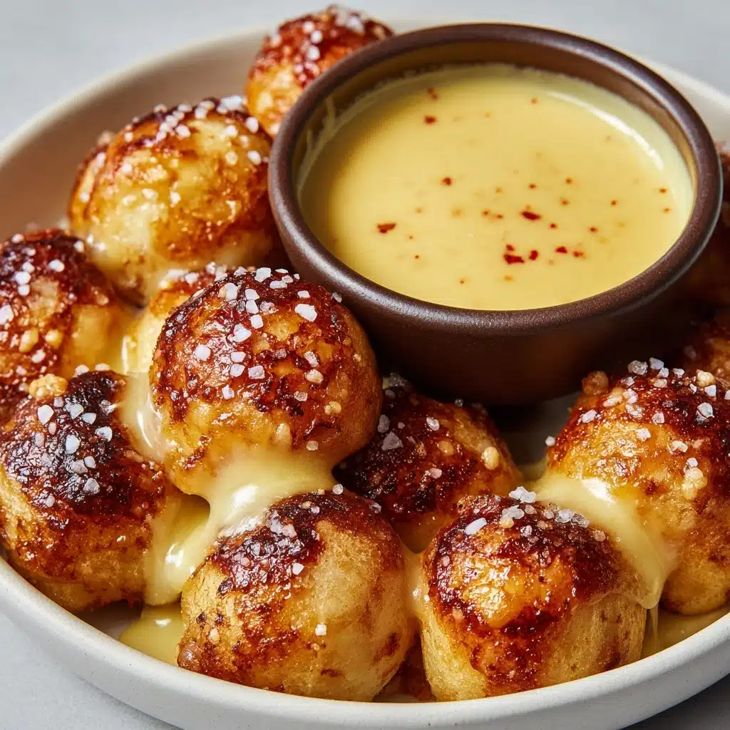 Pretzel Bites with Cheddar Cheese Sauce Recipe - Recipe Image