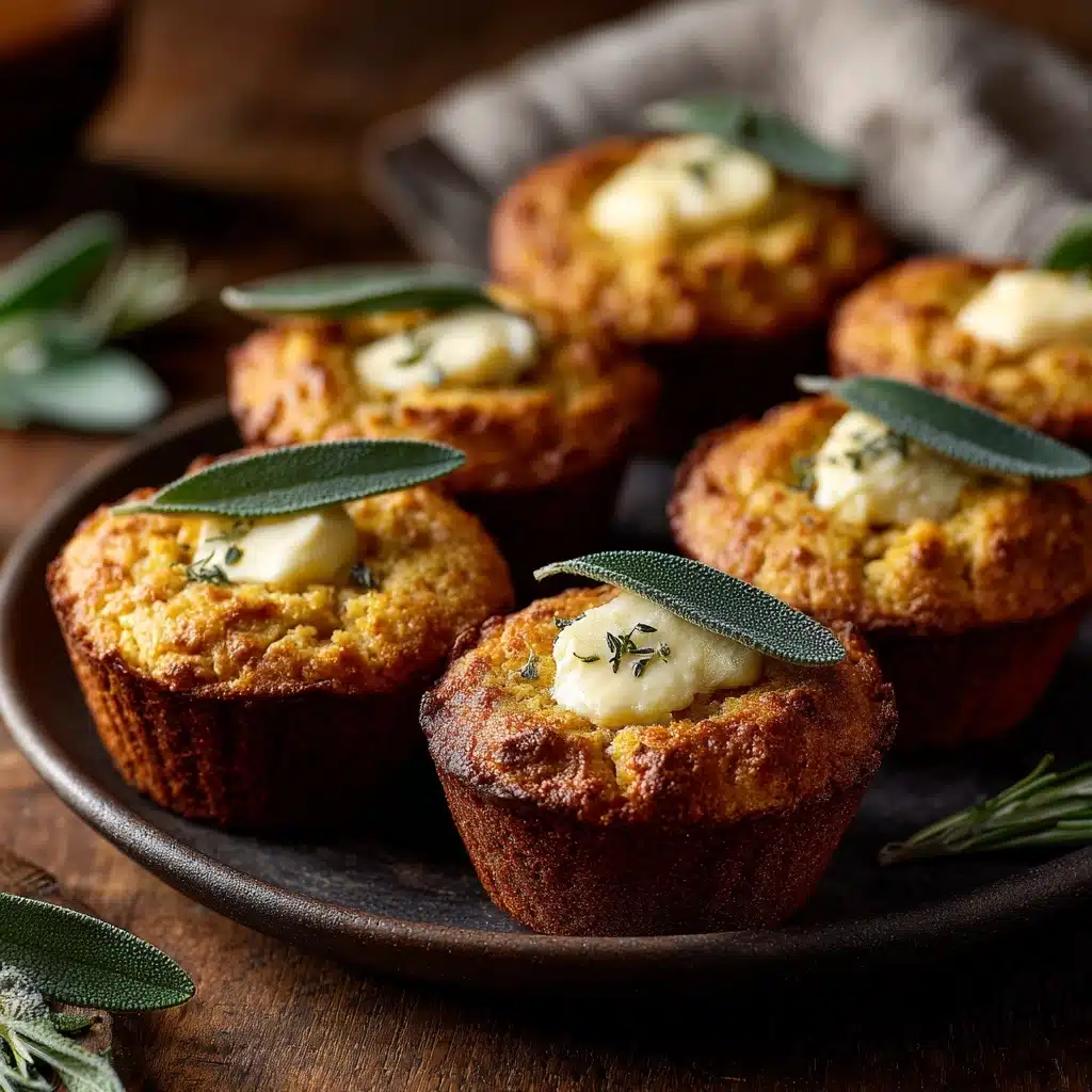 Cheddar Apple Cornbread Muffins with Maple Sage Butter Recipe - Recipe Image