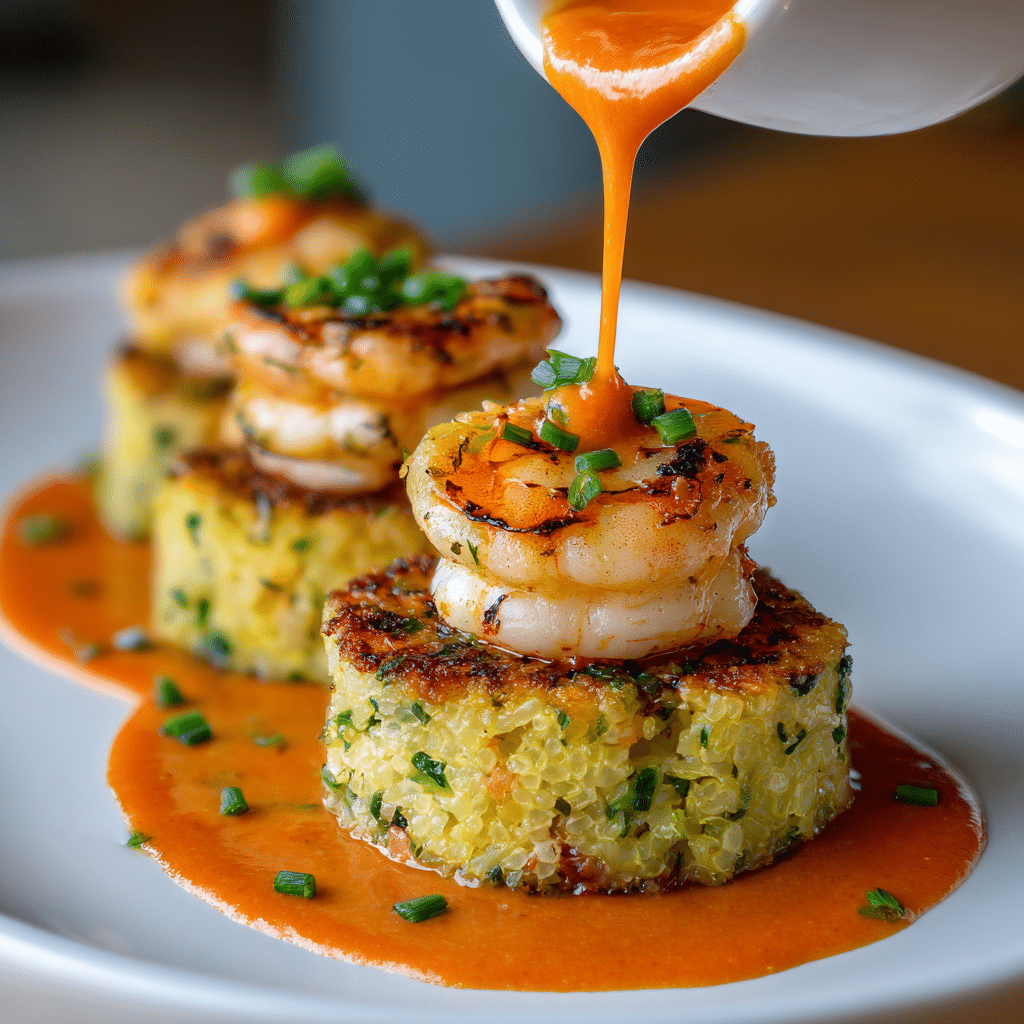 Shrimp and Scallion Grit Cups with Creamy Cheese Center Recipe - Recipe Image