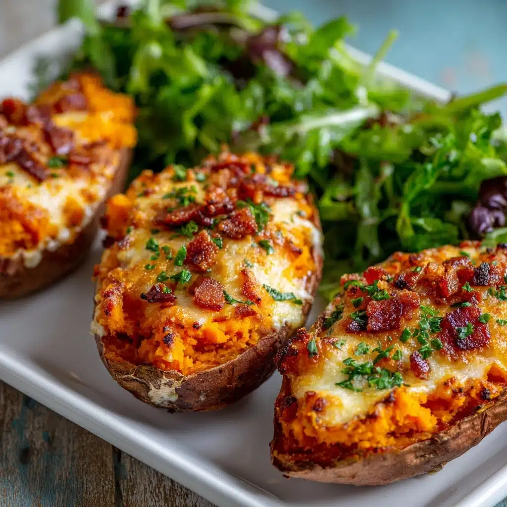Chipotle Twice Baked Sweet Potatoes with Cheese Delight Recipe - Recipe Image
