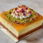 Semolina Cake With Cream (Basbousa) Recipe