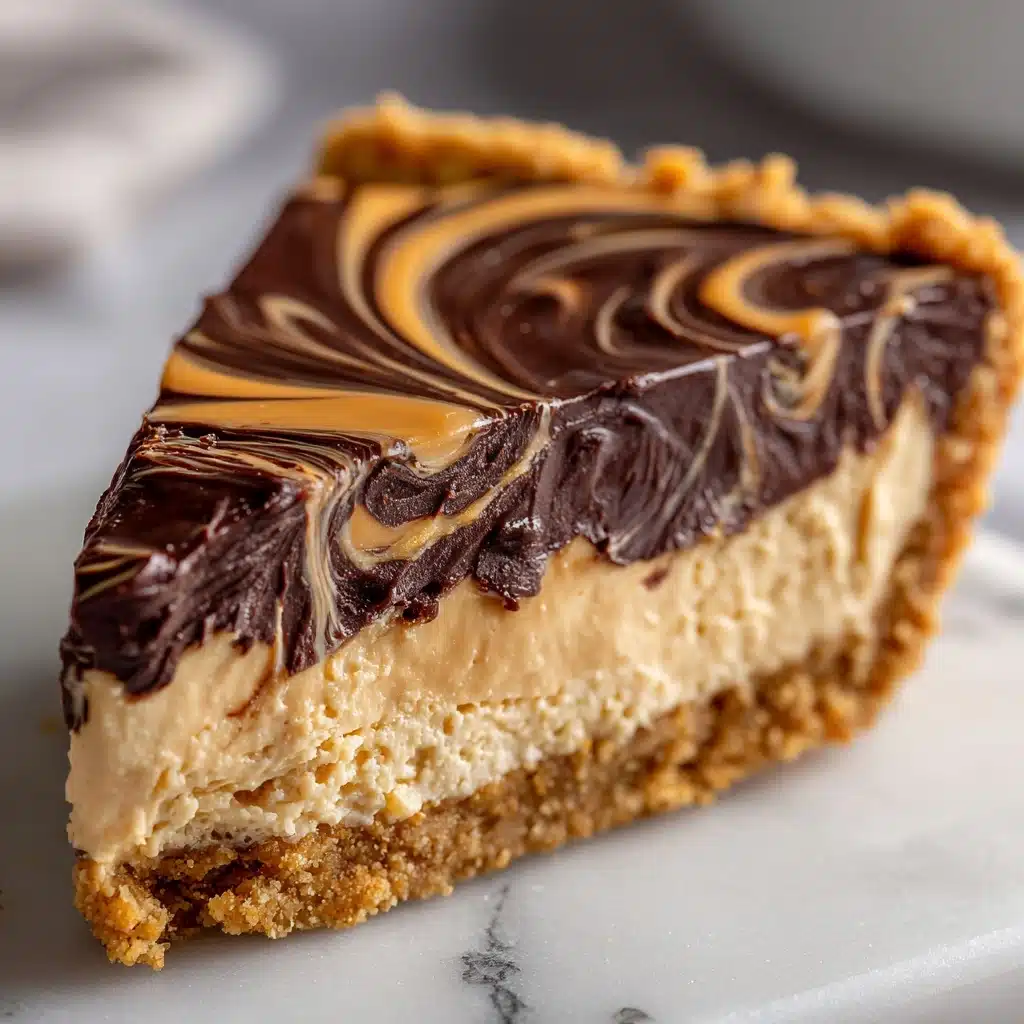 No-Bake Chocolate Peanut Butter Swirl Pie Recipe - Recipe Image