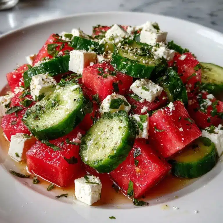 Simple Watermelon Cucumber Feta Salad Recipe