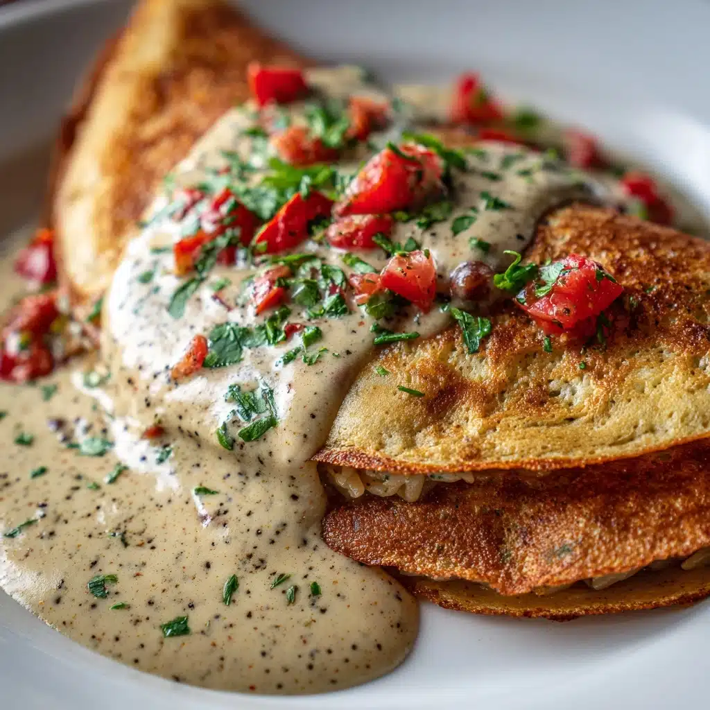 Boudin Chimichangas with Crawfish Cream Sauce Recipe - Recipe Image