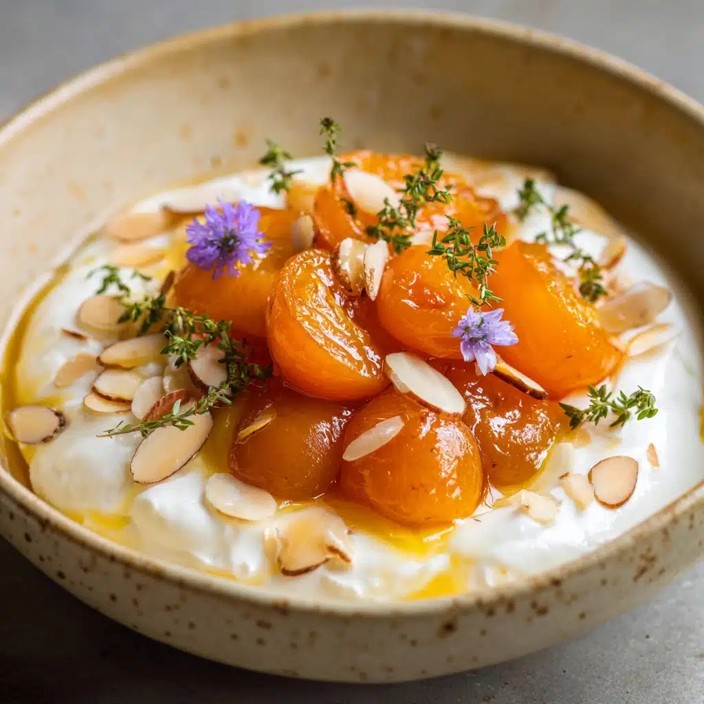 Grilled Apricots with Whipped Goat Cheese & Thyme Honey Recipe - Recipe Image