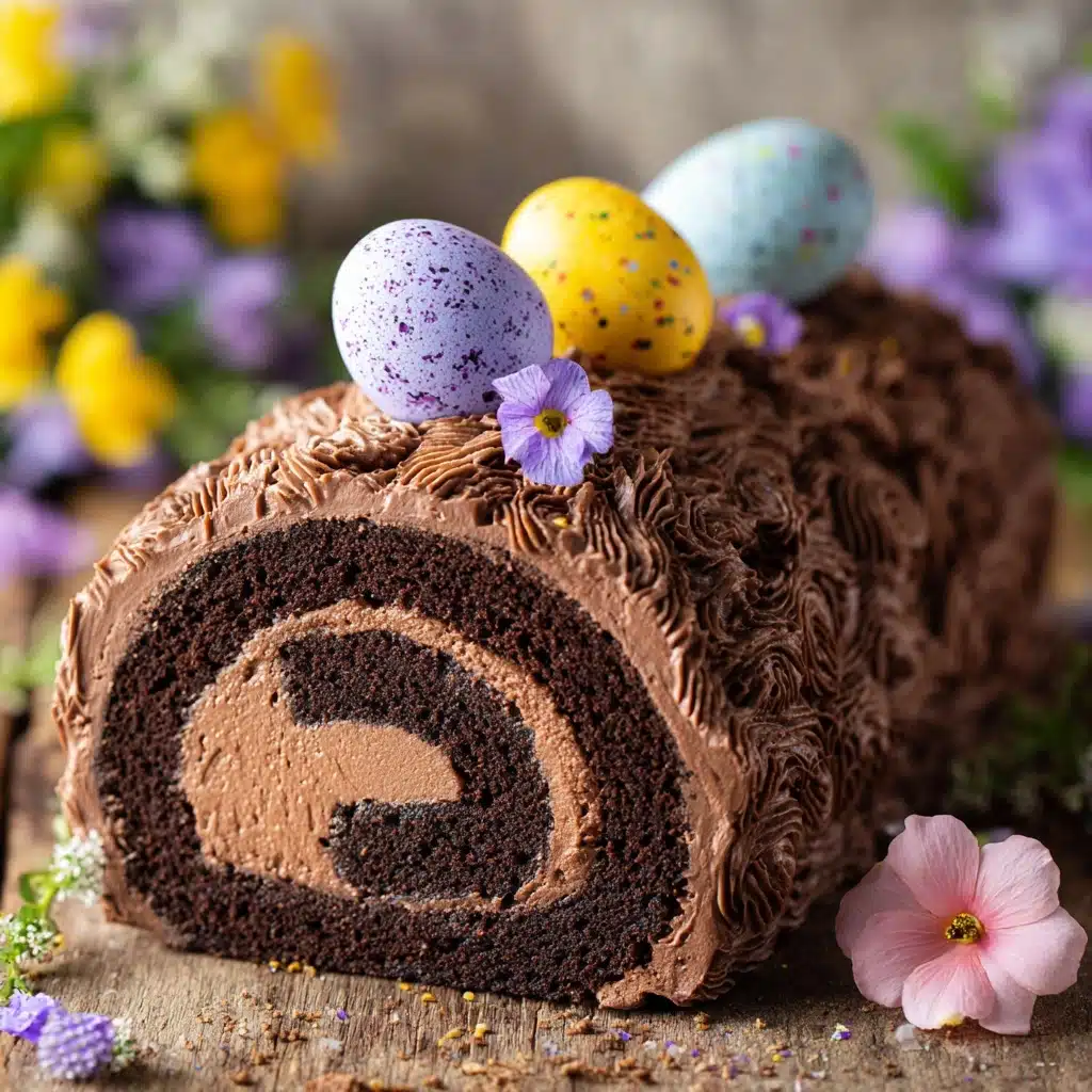 Easter Chocolate Log Cake Recipe - Recipe Image