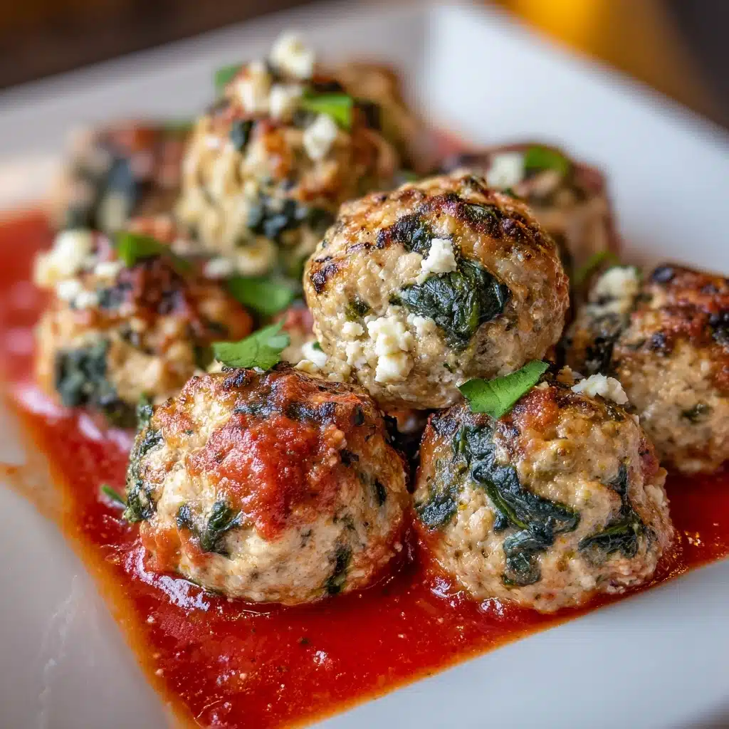 Baked Chicken Ricotta Meatballs with Spinach Recipe - Recipe Image