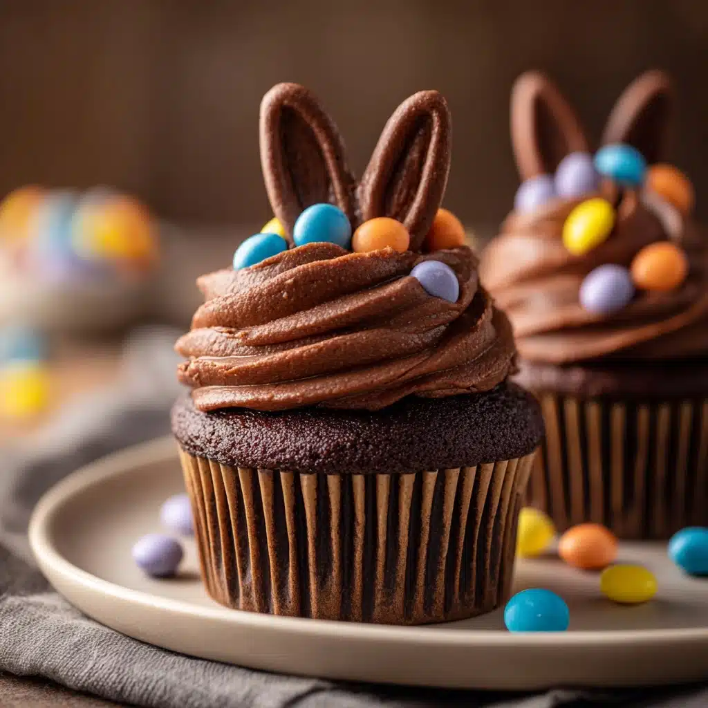Sweet Easter Chocolate Bunny Surprise Cupcakes Recipe - Recipe Image