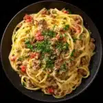 Creamy Italian Spaghetti with Ground Beef Recipe