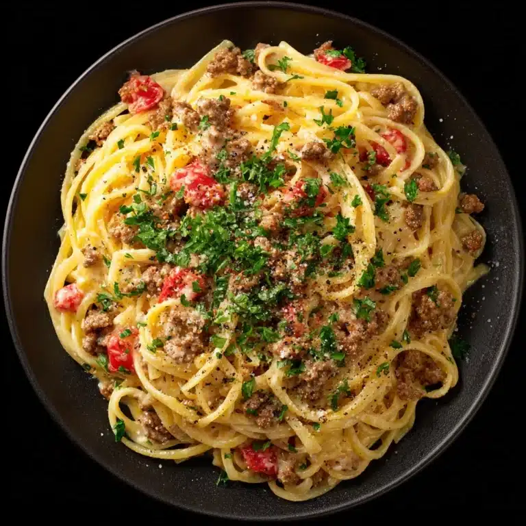 Creamy Italian Spaghetti with Ground Beef Recipe
