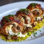Cheesy Garlic Butter Mushroom Stuffed Chicken Recipe