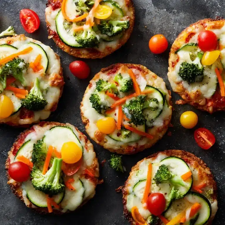 Mini Veggie Pizzas on Cauliflower Crust Recipe