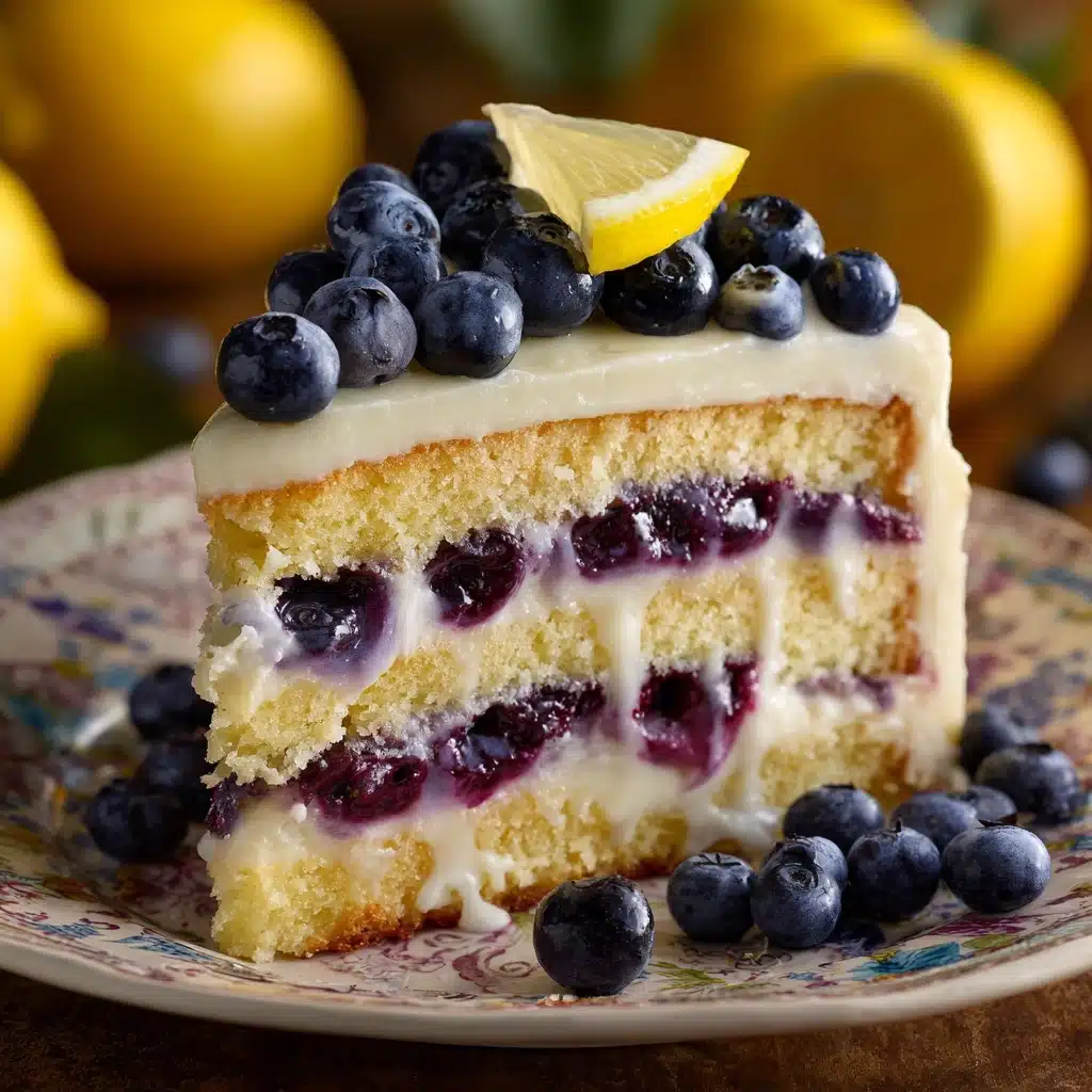 No-Bake Lemon Dazzling Blueberry Cream Cake Recipe