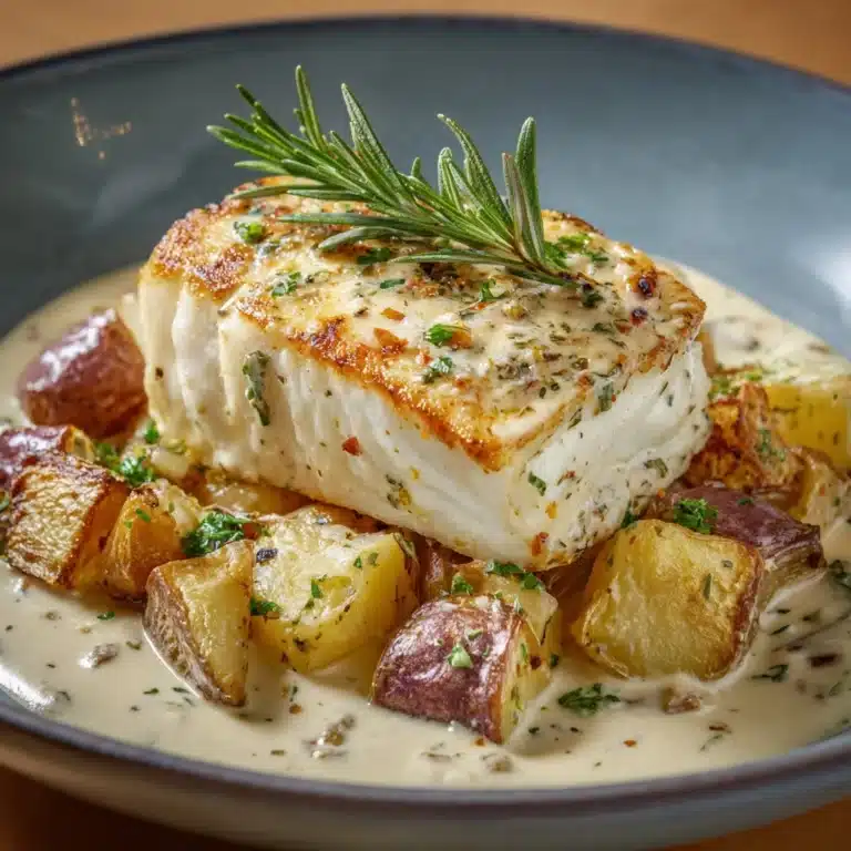 Creamy Cod & Potatoes with Rosemary Sauce Recipe