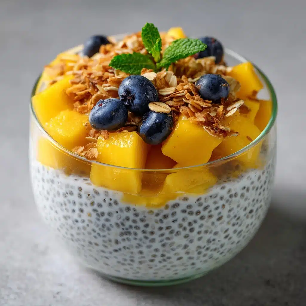 Coconut Chia Seed Pudding with Tropical Fruit Recipe - Recipe Image