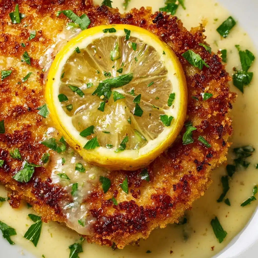 Lemon Pecorino Crusted Chicken with Creamy Lemon Sauce Recipe - Recipe Image