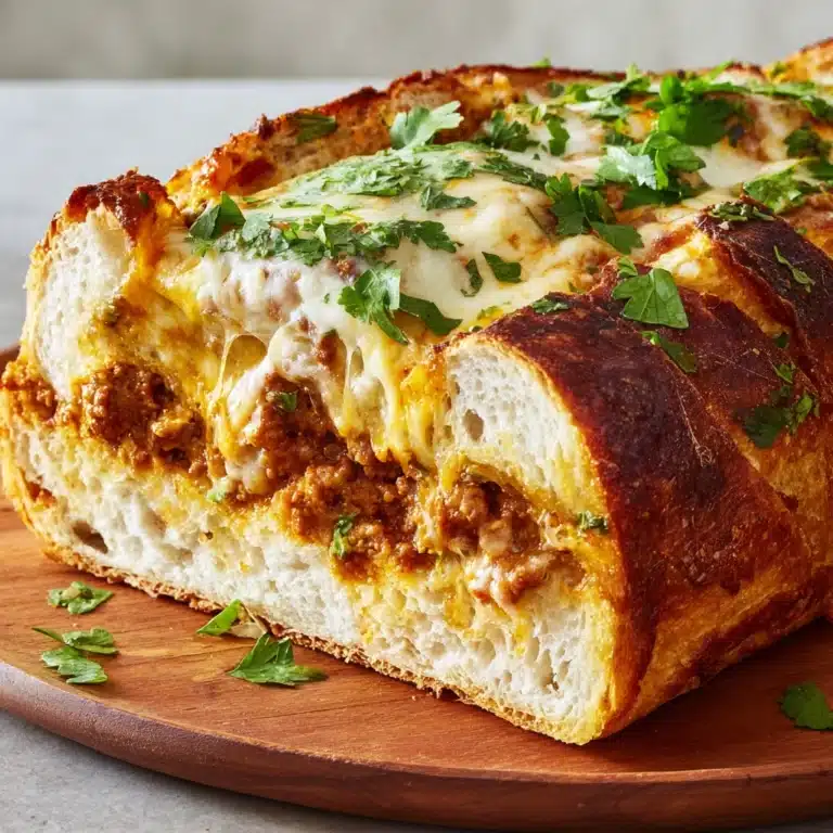 Lasagna Stuffed Garlic Bread Recipe