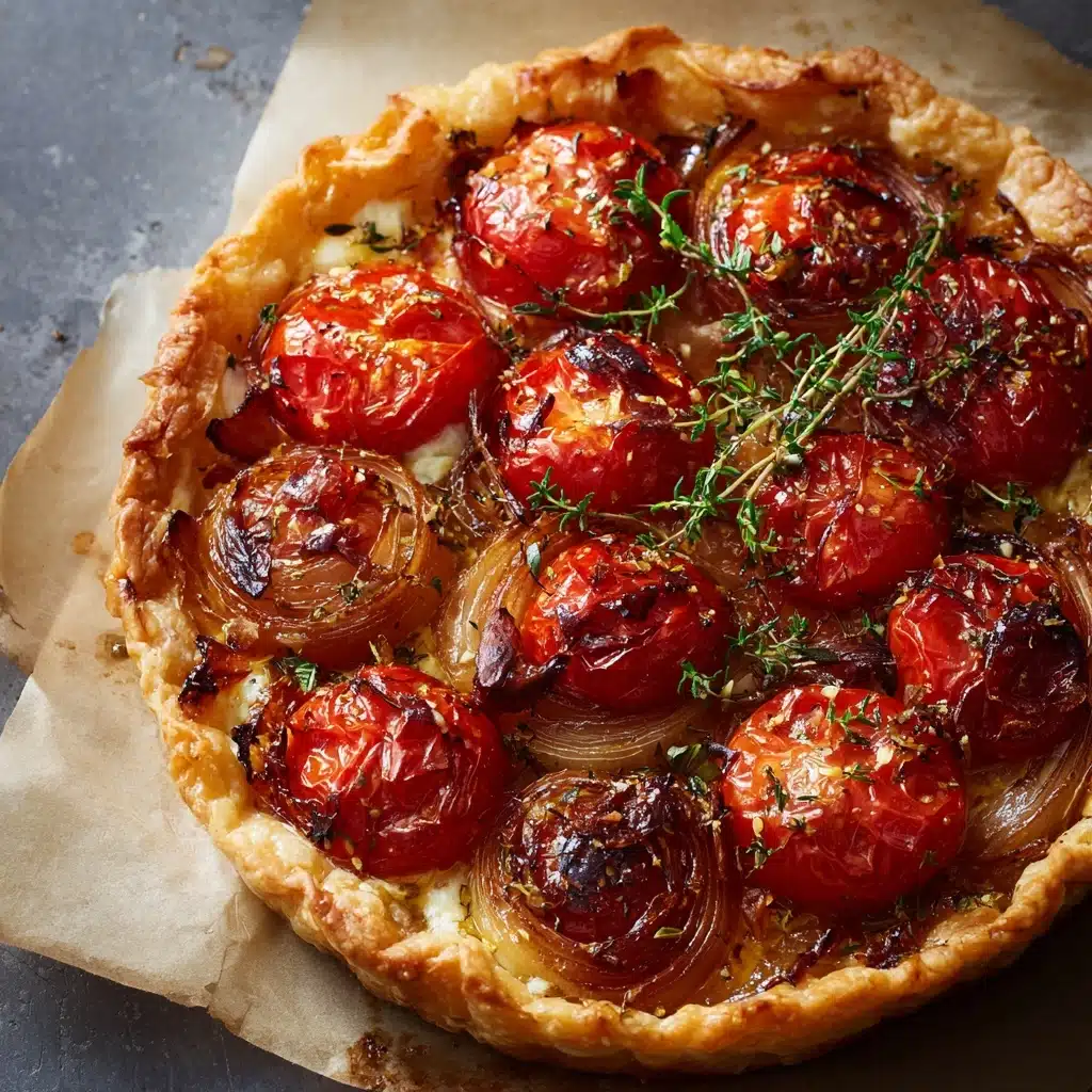 Beefsteak Tomato Tart with Caramelized Onions & Thyme Recipe - Recipe Image