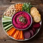 Roasted Beet Hummus with Crudités Recipe