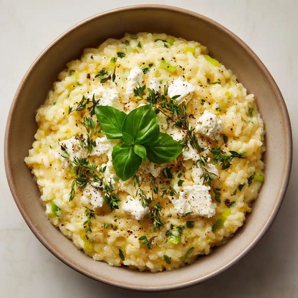 Basil, Leek & Goat Cheese Risotto Recipe - Recipe Image
