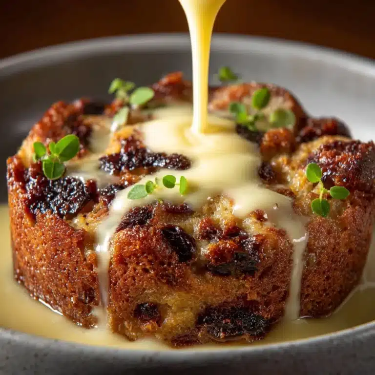 A Cozy Family Treat: Bread Pudding with Vanilla Sauce Recipe