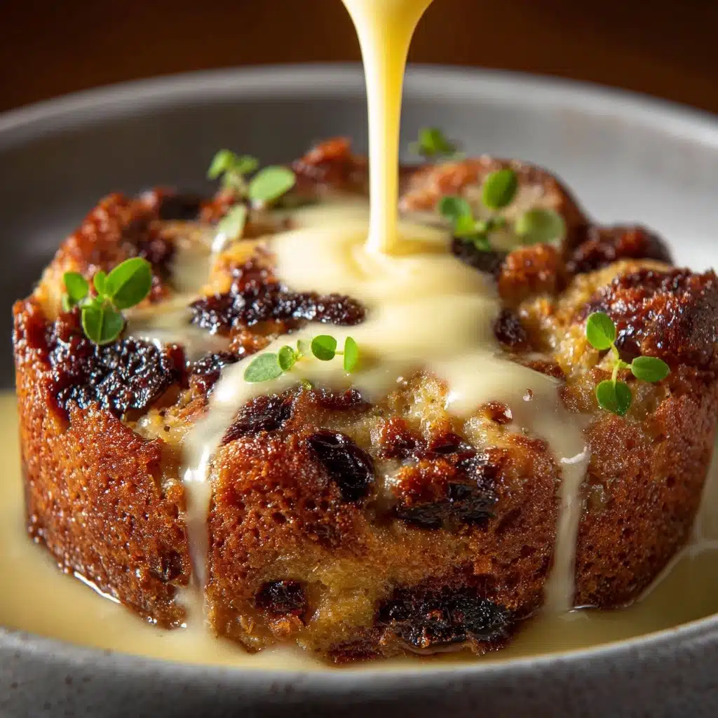 A Cozy Family Treat: Bread Pudding with Vanilla Sauce Recipe - Recipe Image