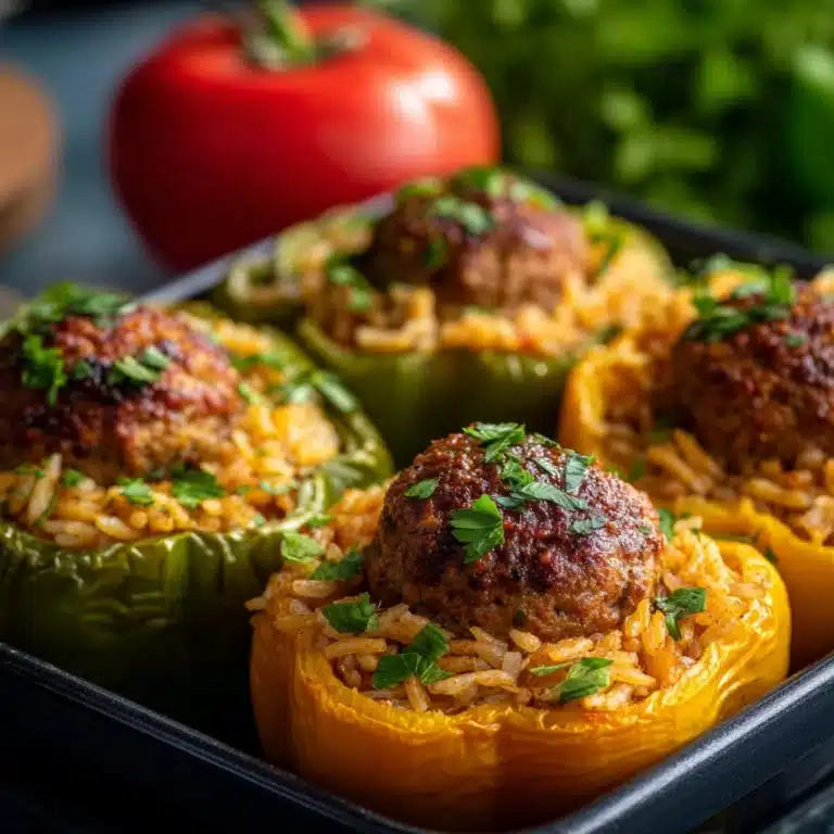 Stuffed Bell Peppers with Rice and Kefta Recipe