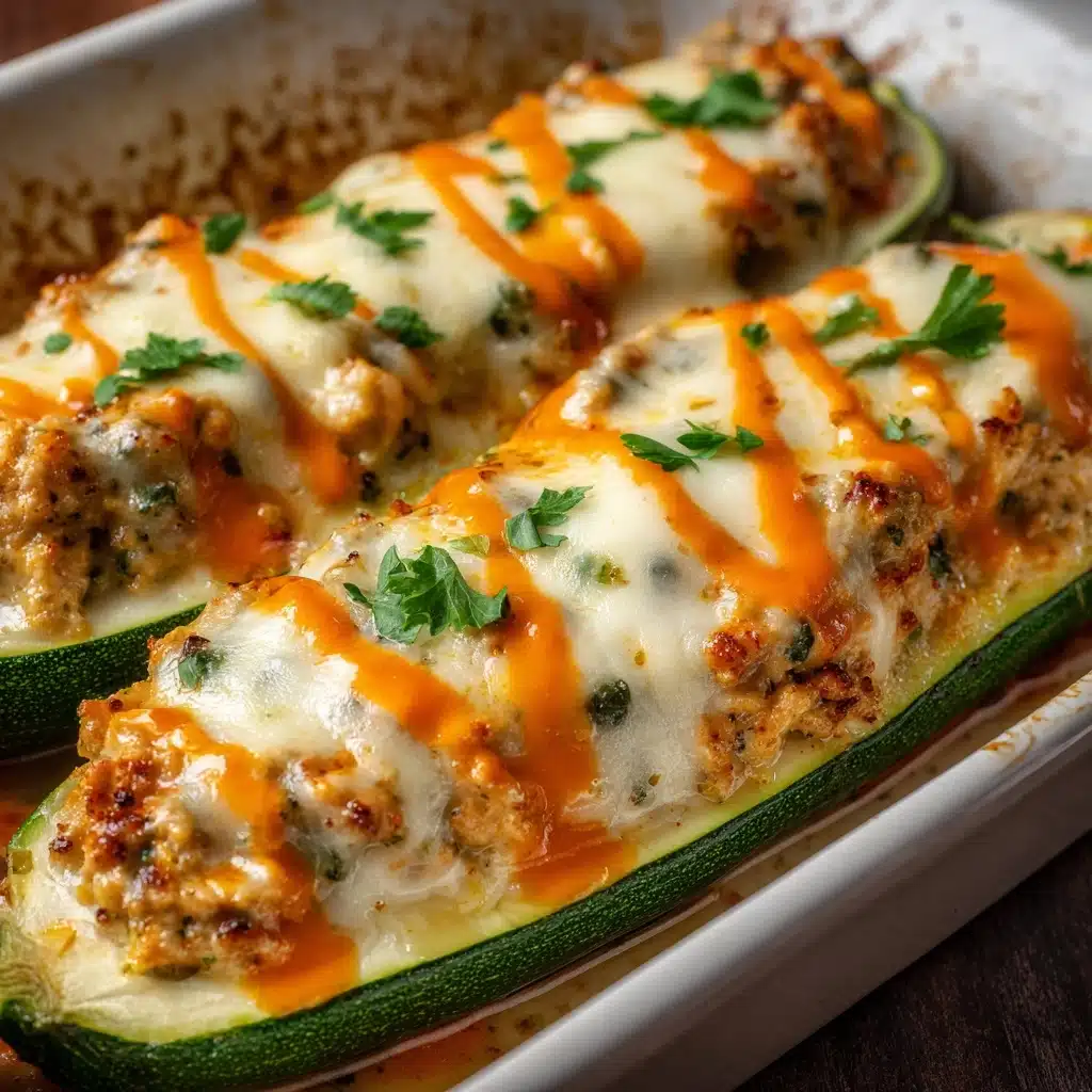 Buffalo Chicken Zucchini Boats Recipe