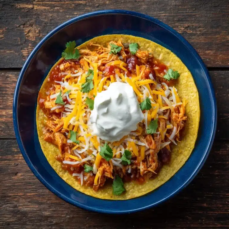 Cheesy Slow Cooker Chicken Enchilada Bake Recipe