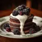 Activated Charcoal Pancakes with Blackberry Compote Recipe
