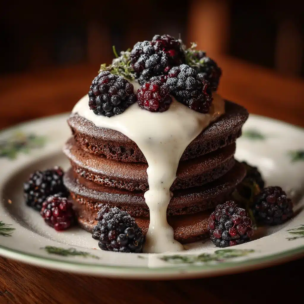 Activated Charcoal Pancakes with Blackberry Compote Recipe