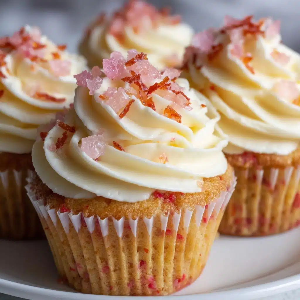 Rhubarb Honey Peach Cream Cheese Cupcakes Recipe - Recipe Image