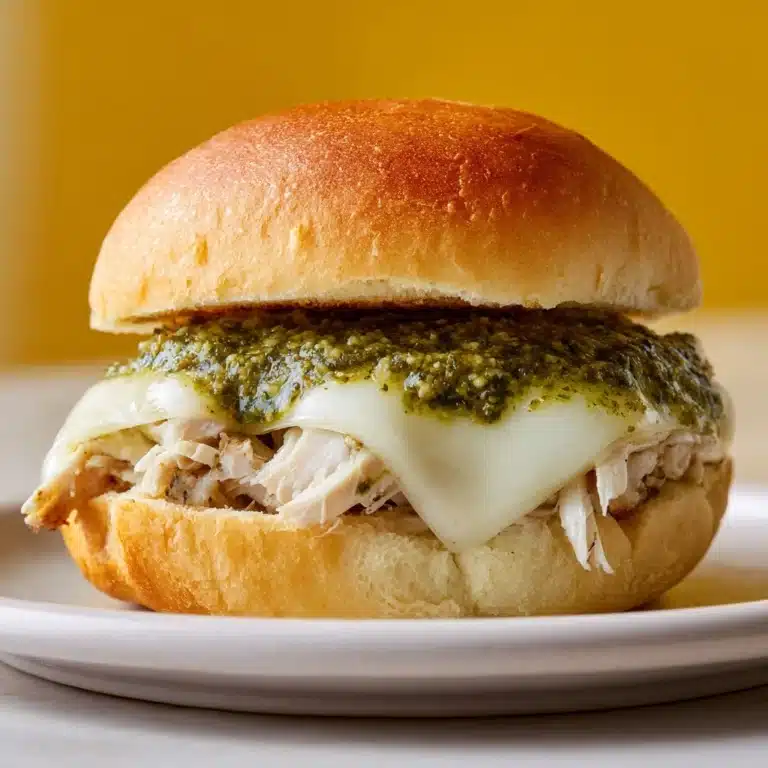 Cheesy Garlic Pesto Chicken Sliders Recipe