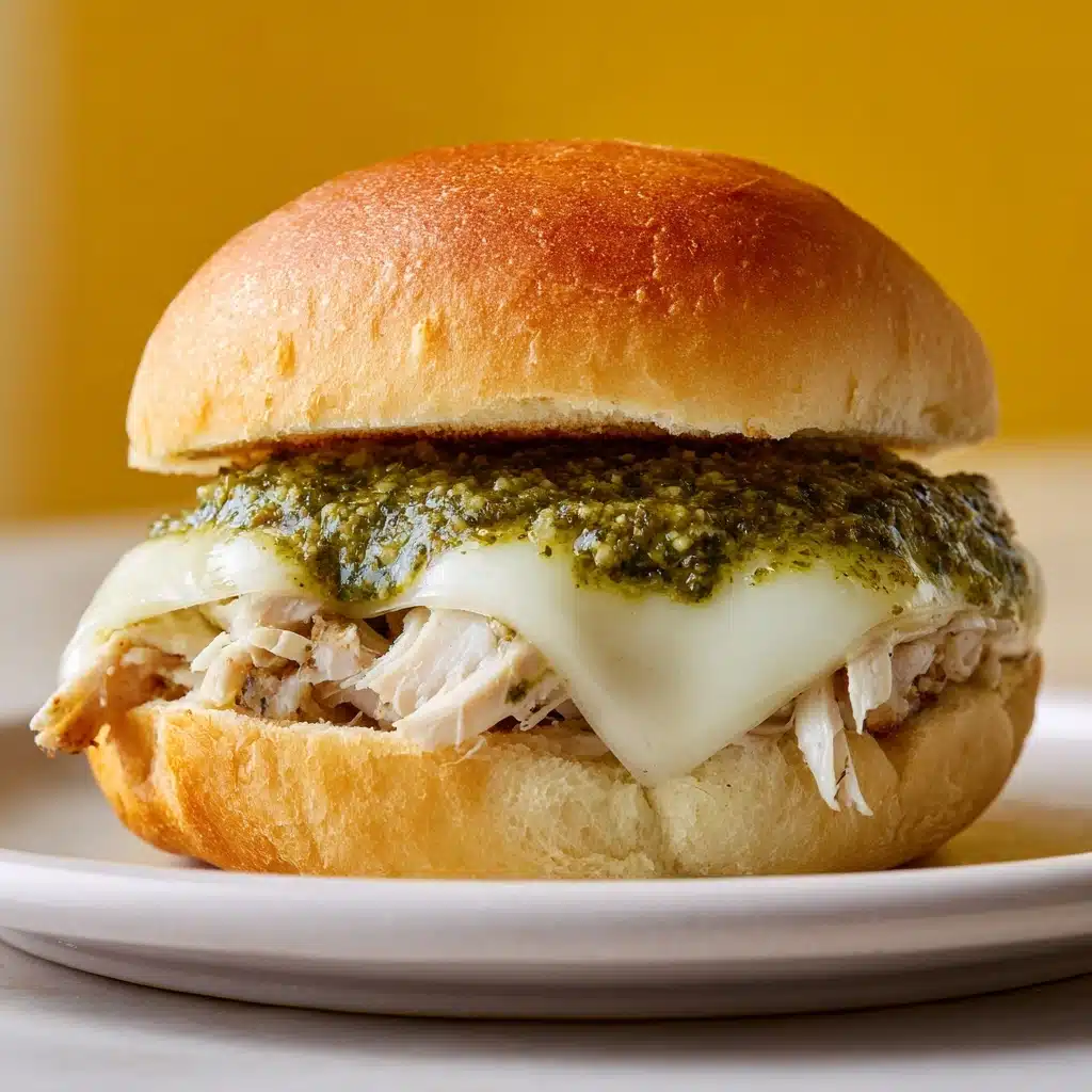 Cheesy Garlic Pesto Chicken Sliders Recipe