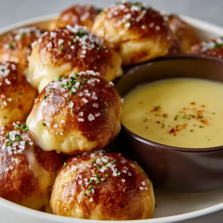 Pretzel Bites with Cheddar Cheese Sauce Recipe