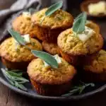 Cheddar Apple Cornbread Muffins with Maple Sage Butter Recipe