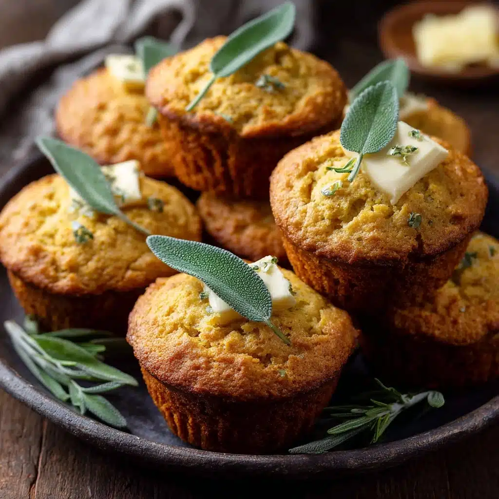 Cheddar Apple Cornbread Muffins with Maple Sage Butter Recipe