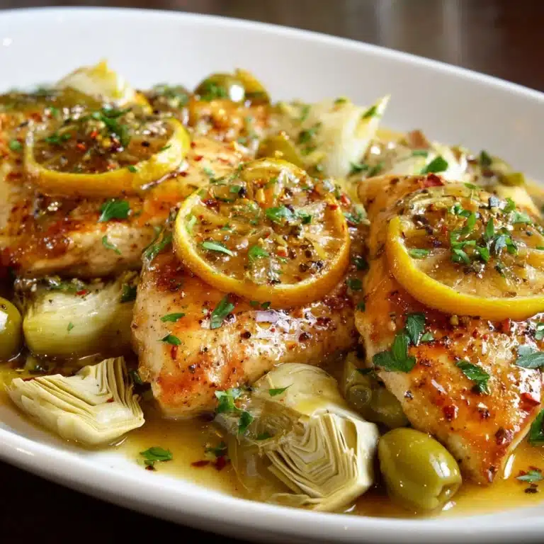 Mediterranean Lemon Chicken with Artichokes & Olives Recipe