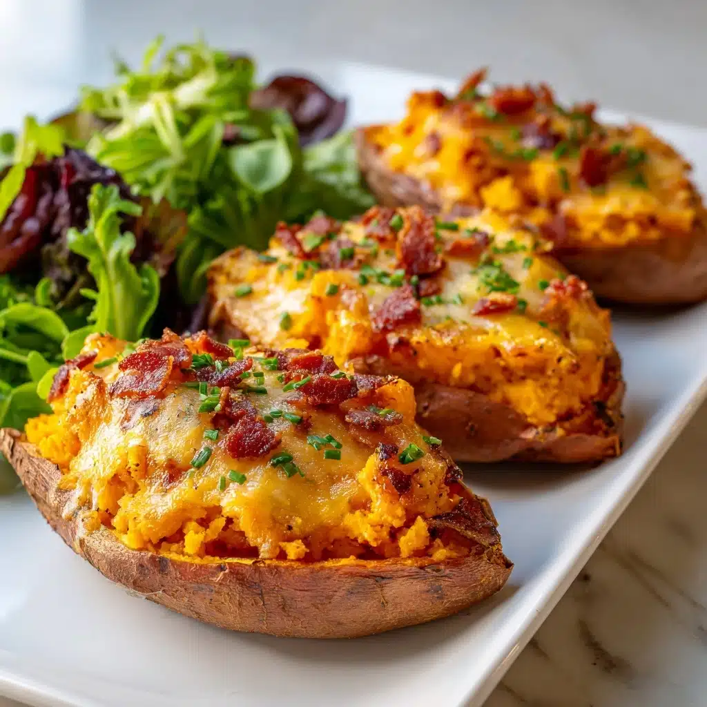 Chipotle Twice Baked Sweet Potatoes with Cheese Delight Recipe