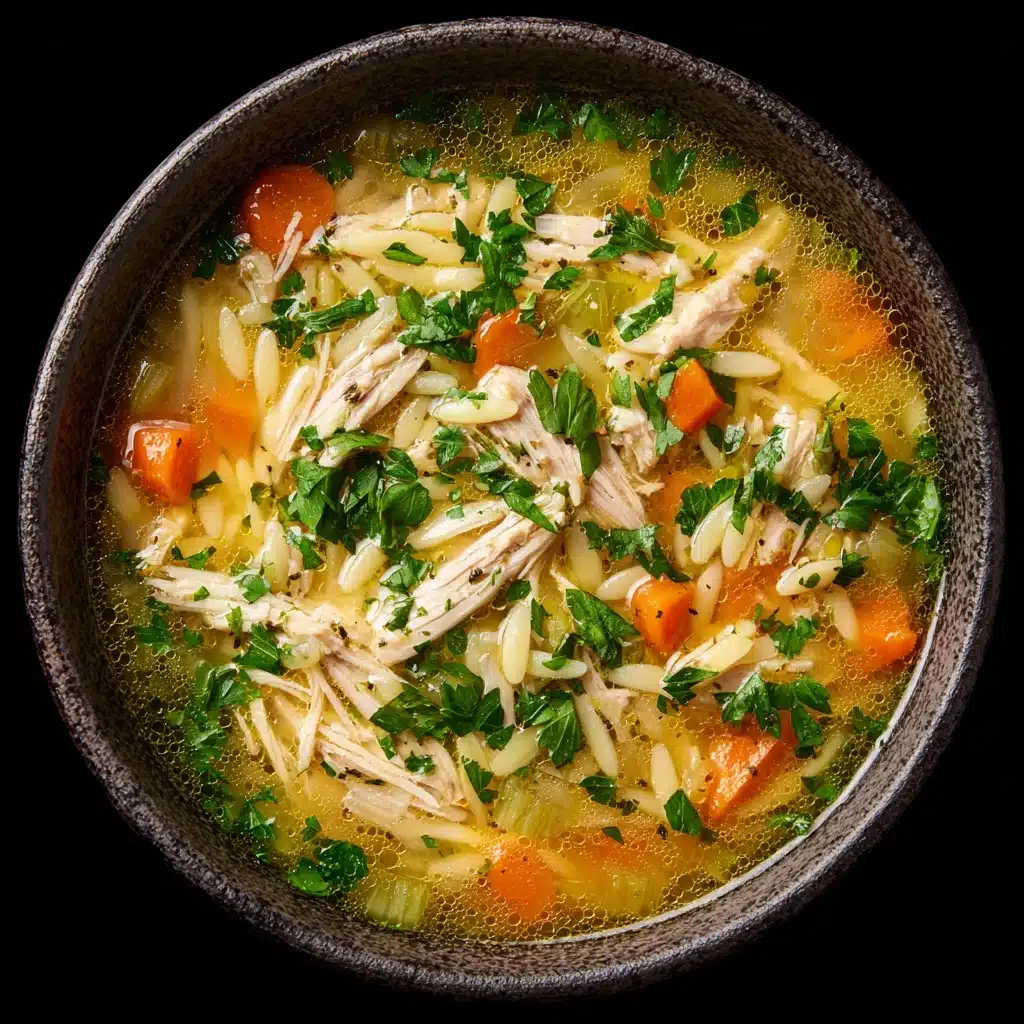 One Pot Lemon Chicken Orzo Soup Recipe