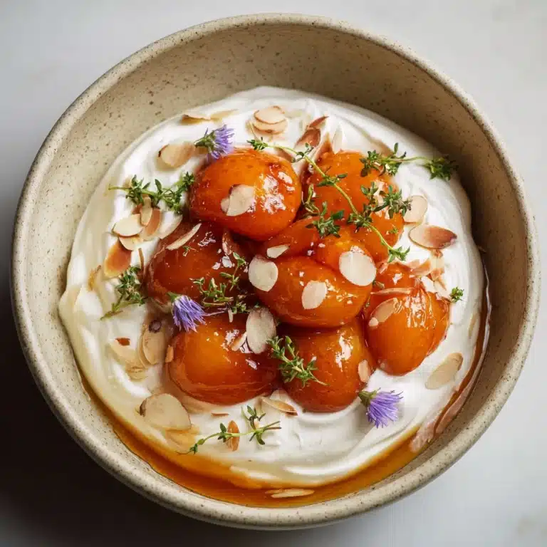 Grilled Apricots with Whipped Goat Cheese & Thyme Honey Recipe