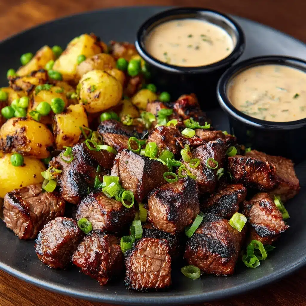 Garlic Butter Steak Bites and Smashed Potatoes Recipe