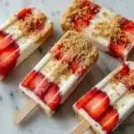 Strawberry Swirl Cheesecake Ice Pops Recipe